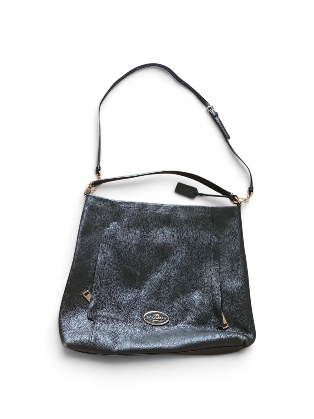 Coach Black Pebble Leather Shoulder Bag